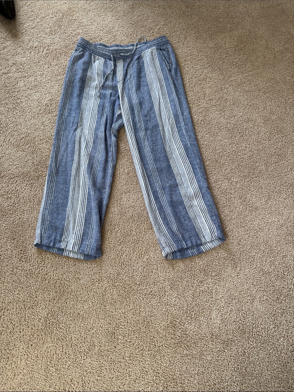 Old Navy Blue and White Striped Straight Leg Pants